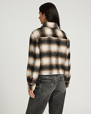 Plaid Four Pocket Cropped Shacket