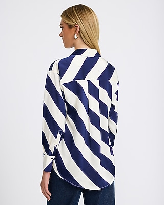 Silky Striped Long Sleeve Shirt