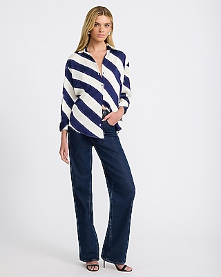 Silky Striped Long Sleeve Shirt