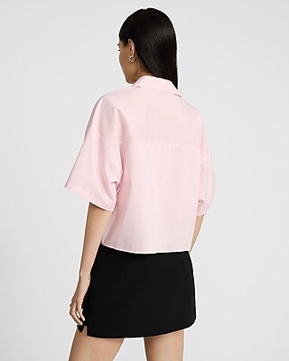 Short Sleeve Cropped Boyfriend Portofino Shirt