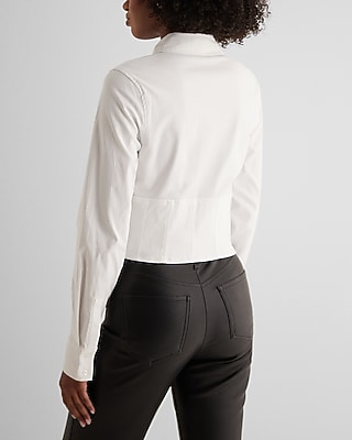 Long Sleeve Button Up Corset Shirt