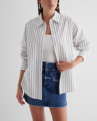 Poplin Striped Boyfriend Portofino Shirt