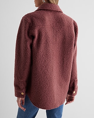 Teddy Novelty Button Shacket