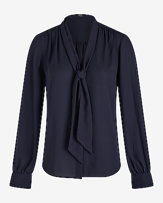 Tie Neck Slim Portofino Shirt