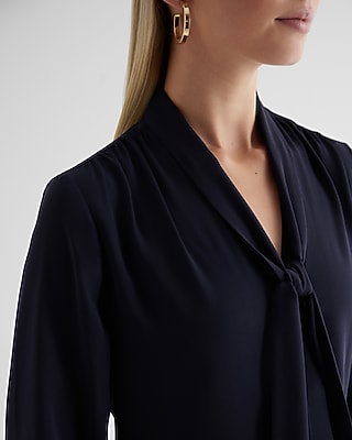 Tie Neck Slim Portofino Shirt