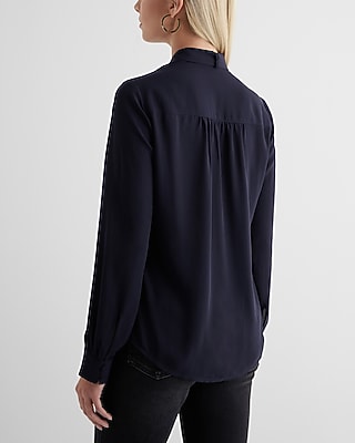 Tie Neck Slim Portofino Shirt