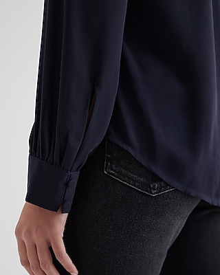 Tie Neck Slim Portofino Shirt