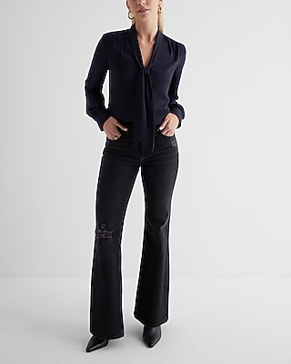 Tie Neck Slim Portofino Shirt