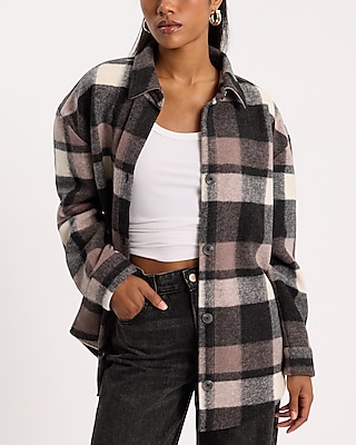 Plaid Oversized Tunic Shacket