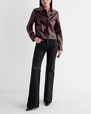 Faux Leather Shacket Express