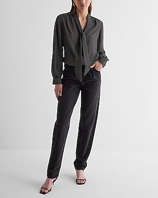 Relaxed Polka Dot Tie Neck Portofino Shirt