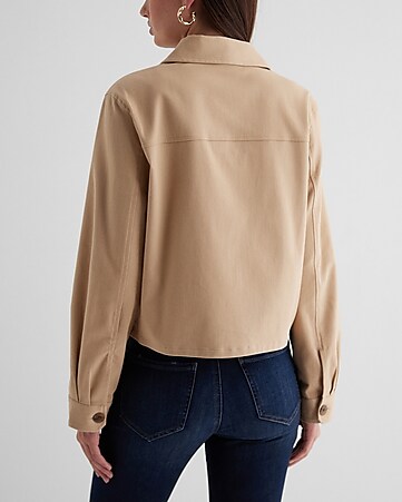 Twill Cropped Shacket