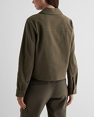 Twill Cropped Shacket