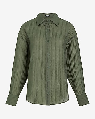 Textured Striped Boyfriend Portofino Shirt