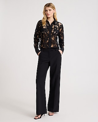 Lace Cropped Portofino Shirt