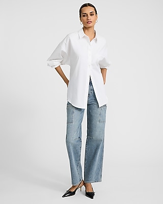 Stretch Cotton Poplin Oversized Shirt