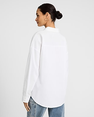 Stretch Cotton Poplin Oversized Shirt