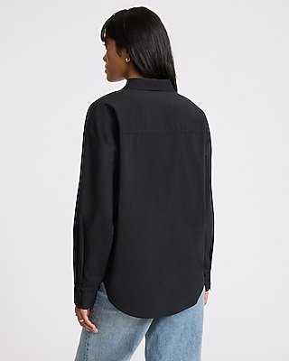 Stretch Cotton Poplin Boyfriend Shirt