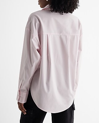 Stretch Cotton Poplin Boyfriend Shirt