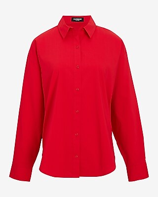 Stretch Cotton Poplin Boyfriend Shirt