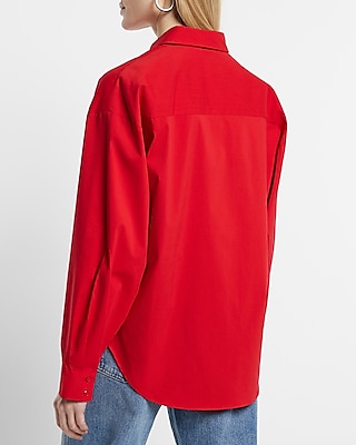 Stretch Cotton Poplin Boyfriend Shirt