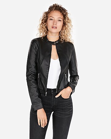 Leather Jacket Rolled Up Sleeves - swimsuits