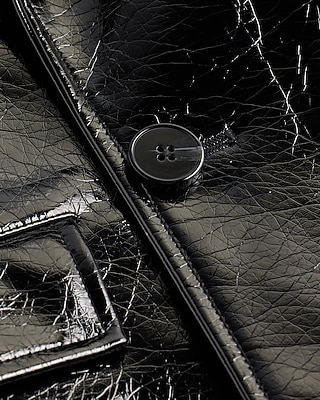 PATENT LEATHER TRENCH 9804227:PITCH BLACK:XS