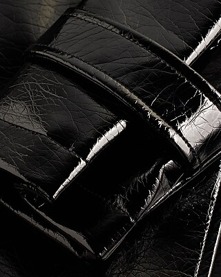 PATENT LEATHER TRENCH 9804227:PITCH BLACK:XS