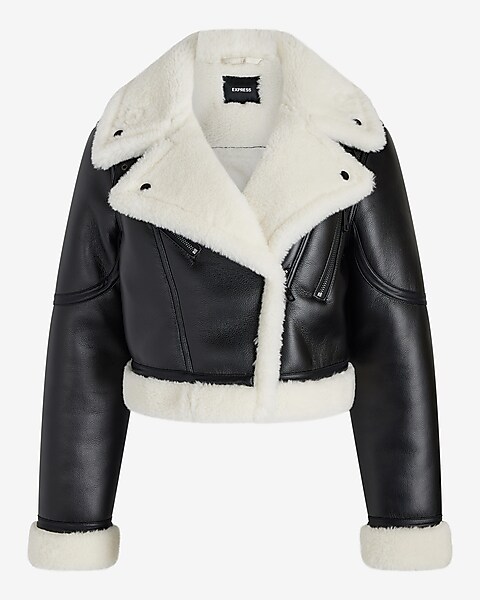 Faux Leather Moto Fleece-Lined … curated on LTK