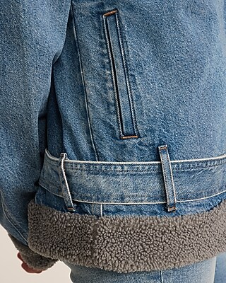Denim Sherpa Moto Coat - image 3