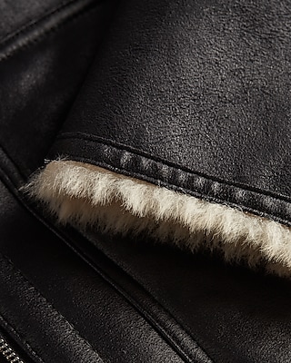 Reversible Faux Leather Shearling Jacket