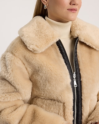 Reversible Faux Leather Shearling Jacket