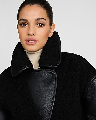 Faux Leather Shearling Coat