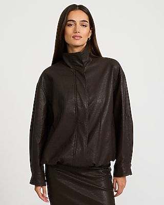Iconic Faux Leather Bomber