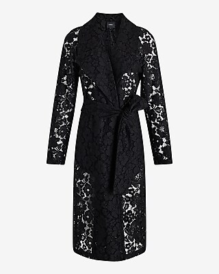 Lace Belted Trench Coat