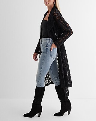Lace Belted Trench Coat