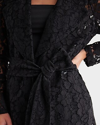 Lace Belted Trench Coat