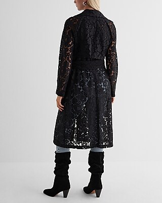 Lace Belted Trench Coat