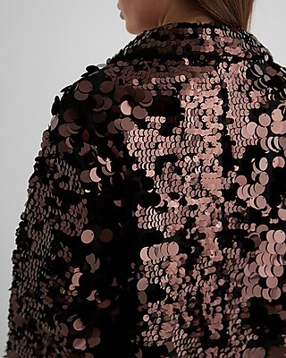 Sequin One Button Trench Coat - image 3