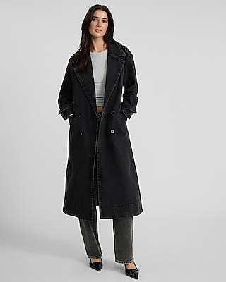 ジャケット・アウター ALLBLACK DEMIM long coat Black Denim Trench Coat | Express