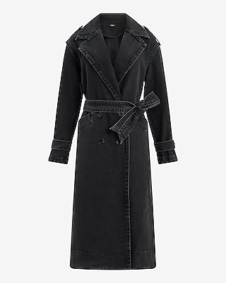 Black Denim Trench Coat