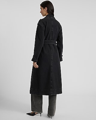 Black Denim Trench Coat