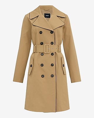 Double Breasted Belted Midi Trench Coat