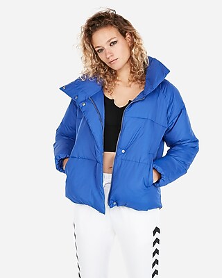 Fold-Over Collar Puffer Coat