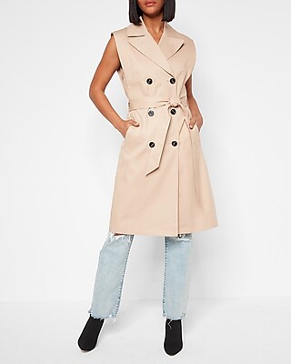 Belted Removable Sleeve Trench Coat