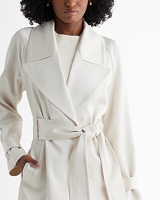 Satin Belted Trench Coat