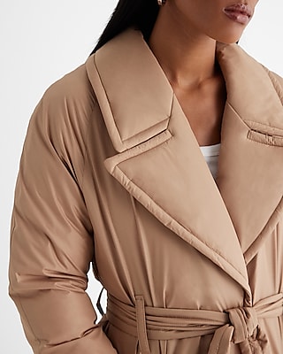 Belted Puffer Trench Coat