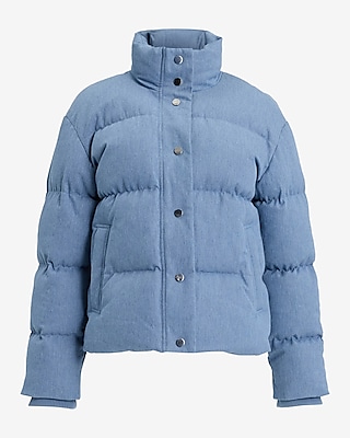 Denim Puffer Coat