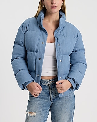 Denim Puffer Coat