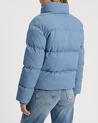 Denim Puffer Coat